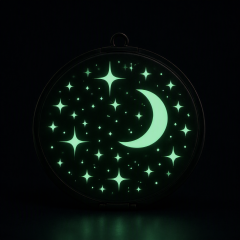 Custom Glow-in-the-Dark Enamel Metal Makeup Mirror with Laser Engraving