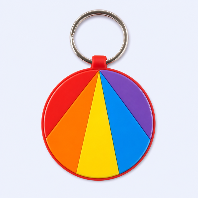 Custom 2D Flat Soft PVC Keychain - Any Shape - Full Color - Bulk Orders