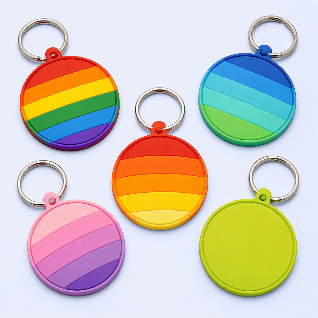 Custom 2D Flat Soft PVC Keychain - Any Shape - Full Color - Bulk Orders
