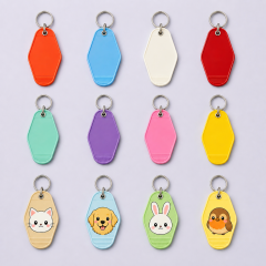 Blank Motel Keychain - Solid Color Acrylic Retro Key Tag - UV Print Ready - Custom Bulk Order - STANDARD GIFTS
