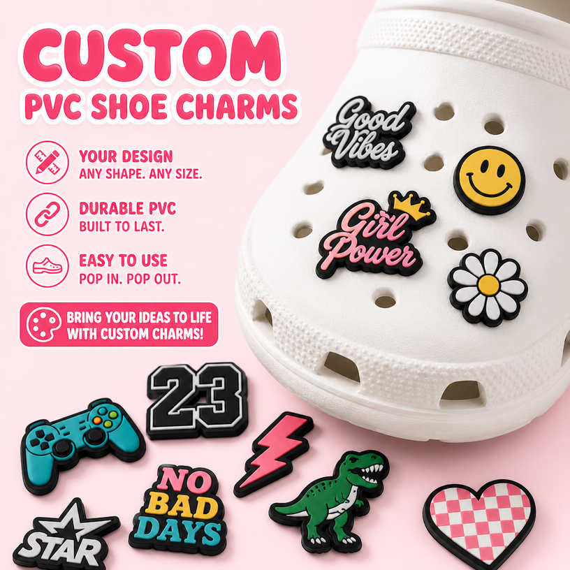 Custom PVC Shoe Charms - Your Design Any Shape Any Size
