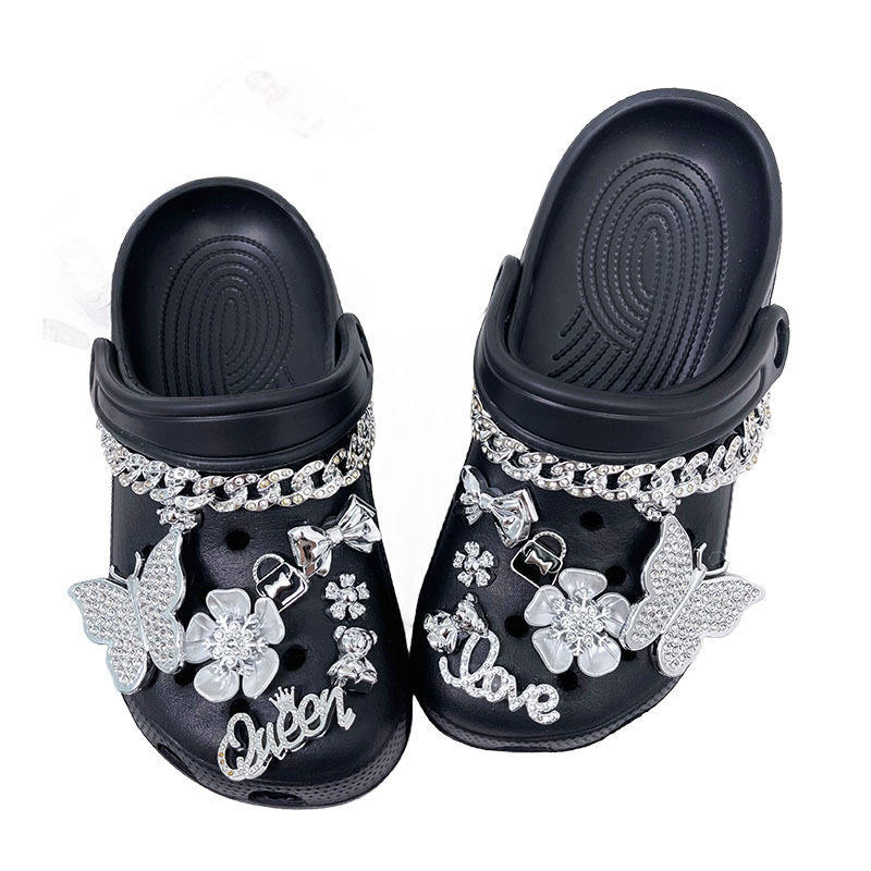 Luxury Crystal Shoe Charms for Clogs — Custom Words, Low MOQ Wholesale