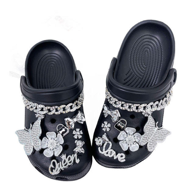 Luxury Crystal Shoe Charms for Clogs — Custom Words, Low MOQ Wholesale