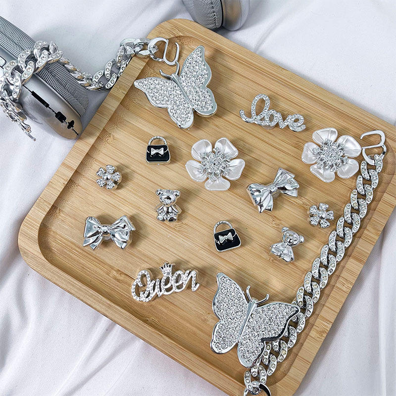 Luxury Crystal Shoe Charms for Clogs — Custom Words, Low MOQ Wholesale