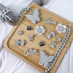 Luxury Crystal Shoe Charms for Clogs — Custom Words, Low MOQ Wholesale