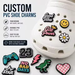Custom PVC Shoe Charms Wholesale – Personalized Clog Decorations, Bulk Event Party Charms, Low MOQ OEM