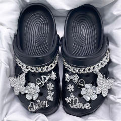 Luxury Crystal Shoe Charms for Clogs — Custom Words, Low MOQ Wholesale