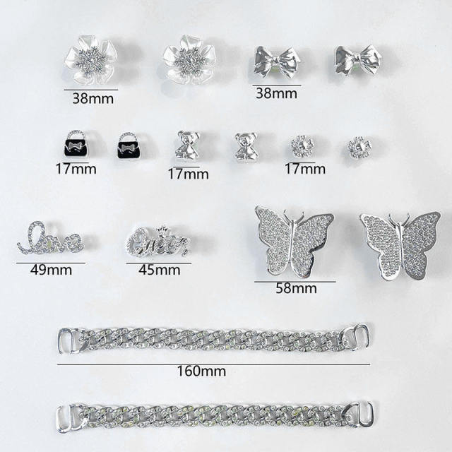Luxury Crystal Shoe Charms for Clogs — Custom Words, Low MOQ Wholesale