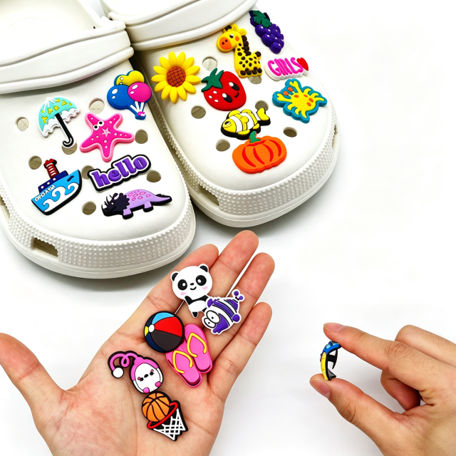 Custom 3D Rubber Shoe Charms with Logo for Shoes, Sandals & Clogs