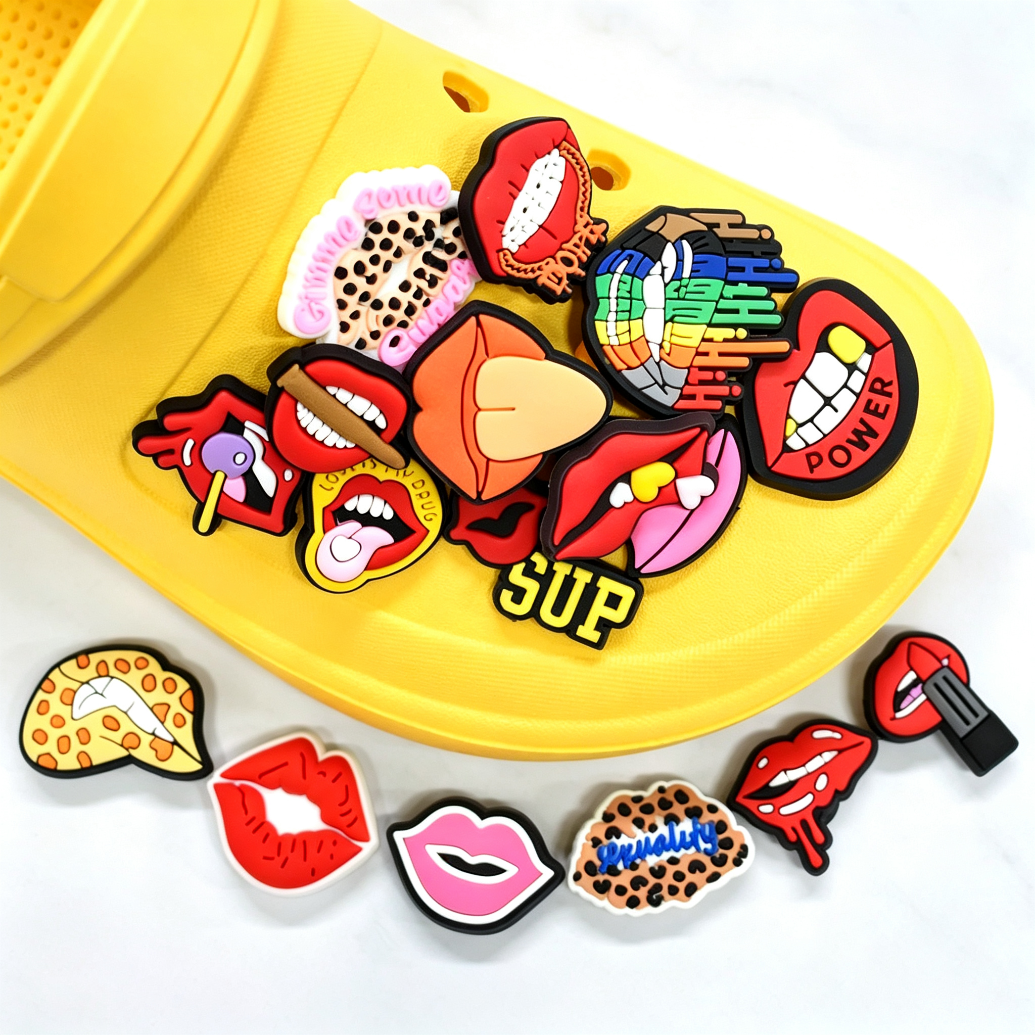 Custom 3D Rubber Shoe Charms with Logo for Shoes, Sandals & Clogs
