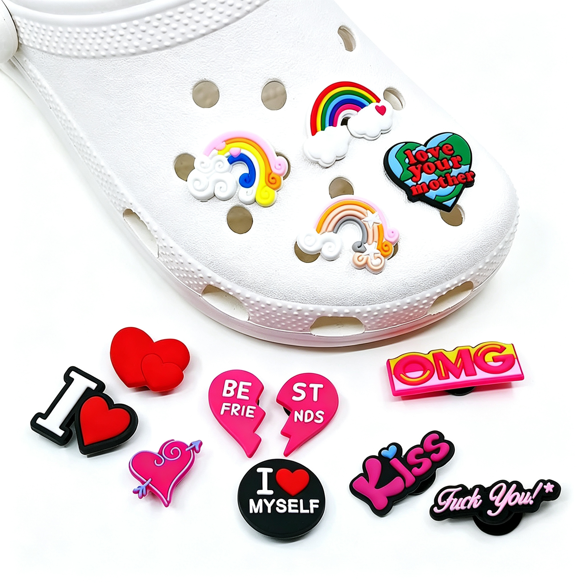 Custom 3D Rubber Shoe Charms with Logo for Shoes, Sandals & Clogs