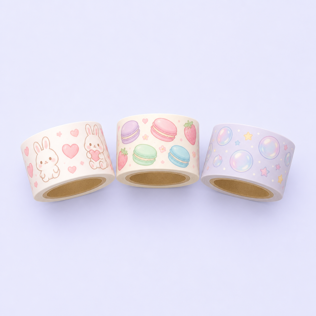 Cute Kawaii Washi Tape Set - Pastel Decorative Masking Tape for Journaling and Scrapbooking