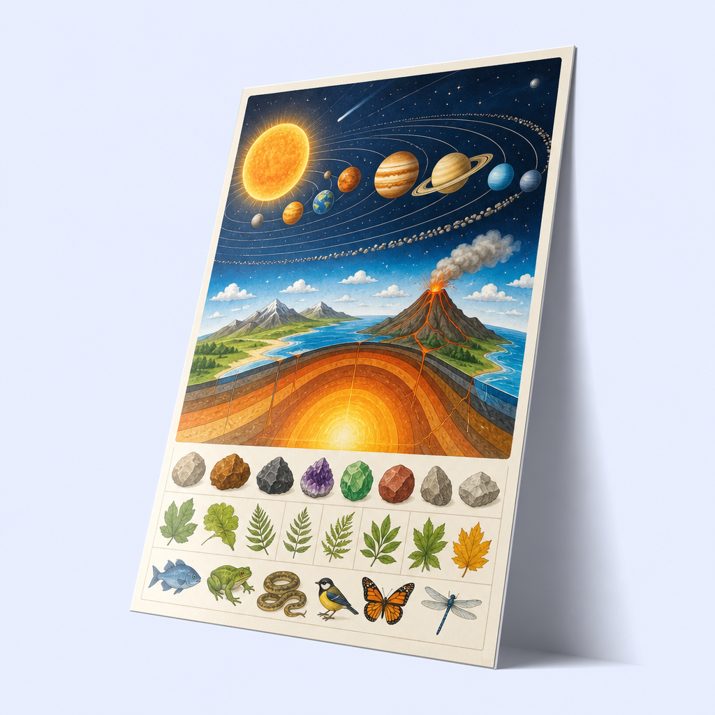 Educational Posters for Classroom - Kids Learning Chart Set - School Wall Posters for Students