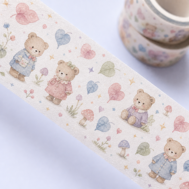 Cute Kawaii Washi Tape Set - Pastel Decorative Masking Tape for Journaling and Scrapbooking