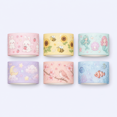 Cute Kawaii Washi Tape Set - Pastel Decorative Masking Tape for Journaling and Scrapbooking