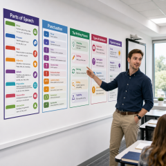 Educational Posters for Classroom - Kids Learning Chart Set - School Wall Posters for Students