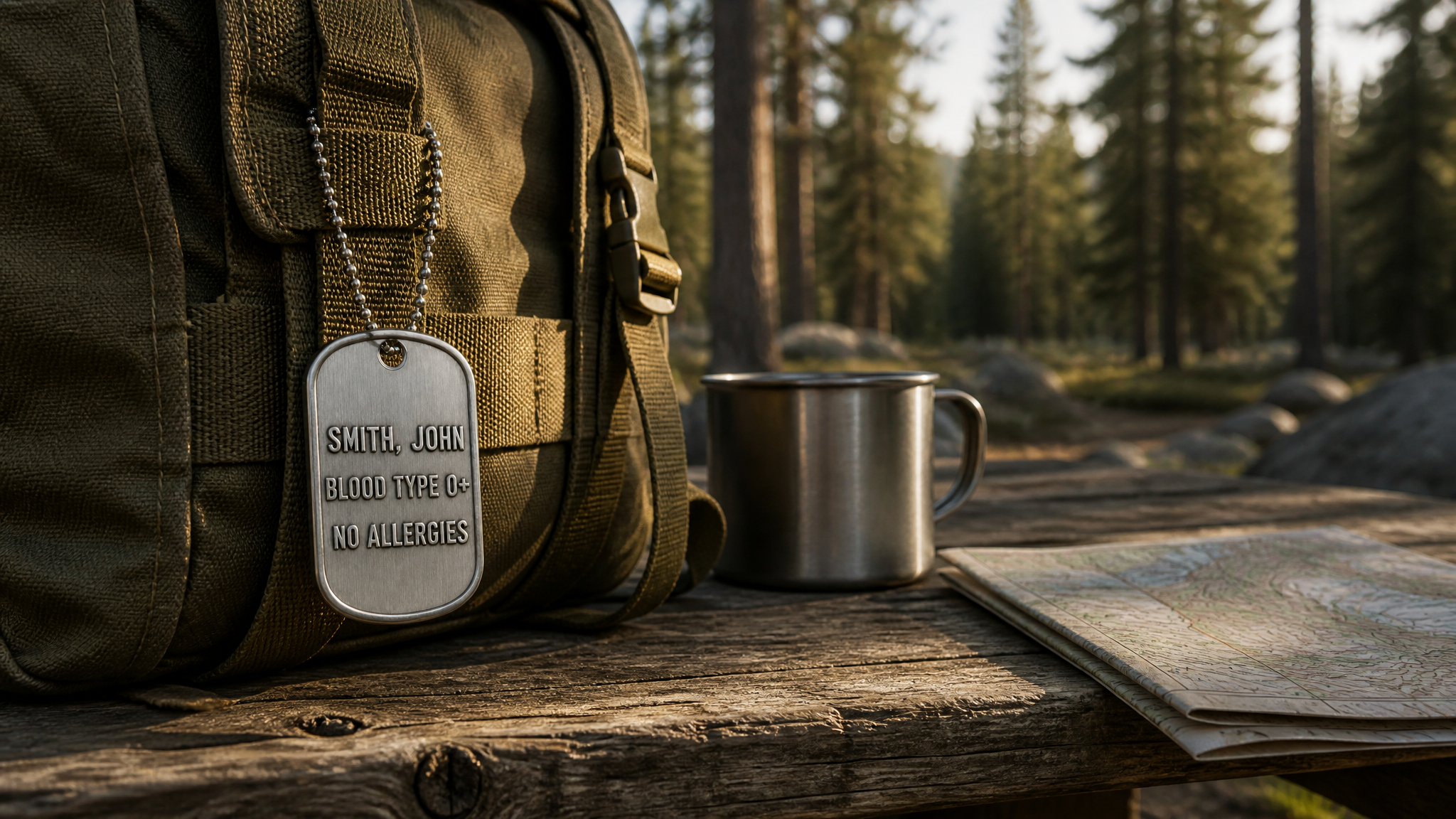 Military tag in campsite EDC