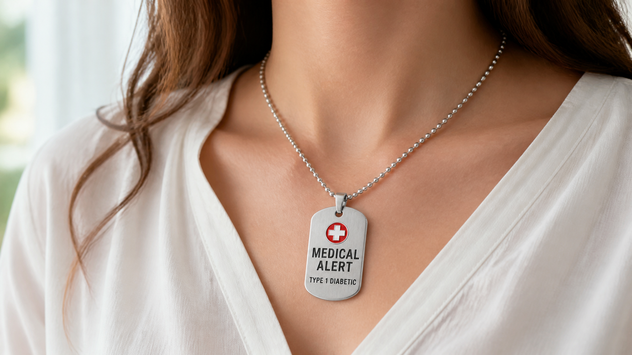 Medical tag worn at neck
