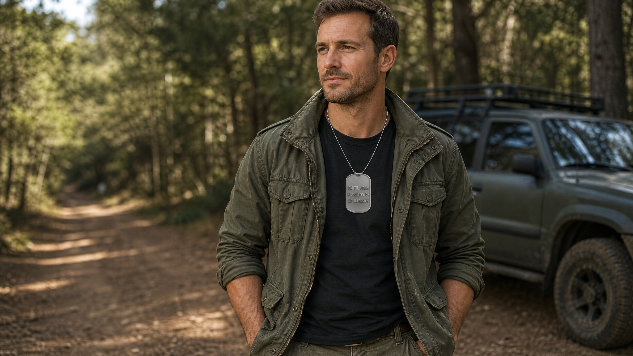 Military casual outfit look