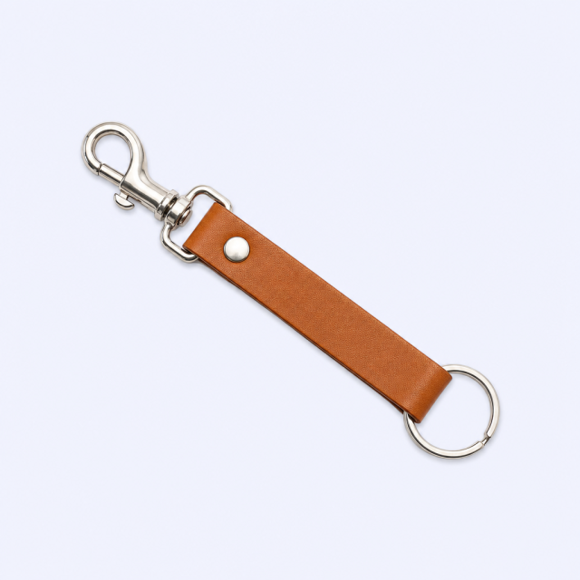 Custom Leather Strap Keychain with Metal Snap Clasp - Personalized Bulk Keychains for Business Gifts