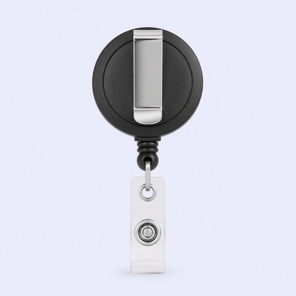 Custom Minimalist Badge Reel - Retractable ID Holder with Spring-Loaded Clip