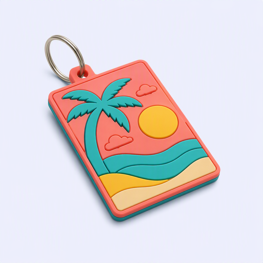 Custom PVC Rubber Tag Keychain - Colorful Soft Silicone Key Tag - Personalized Bag Charm