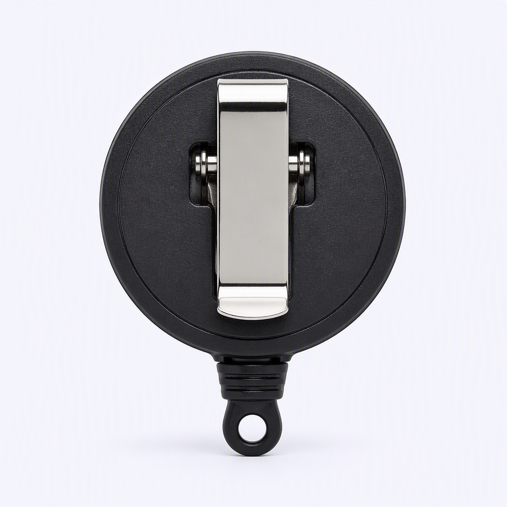 Custom Minimalist Badge Reel - Retractable ID Holder with Spring-Loaded Clip