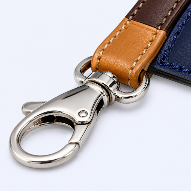 Custom Multicolor Patchwork Leather Wristlet Keychain - Personalized Bulk Gift