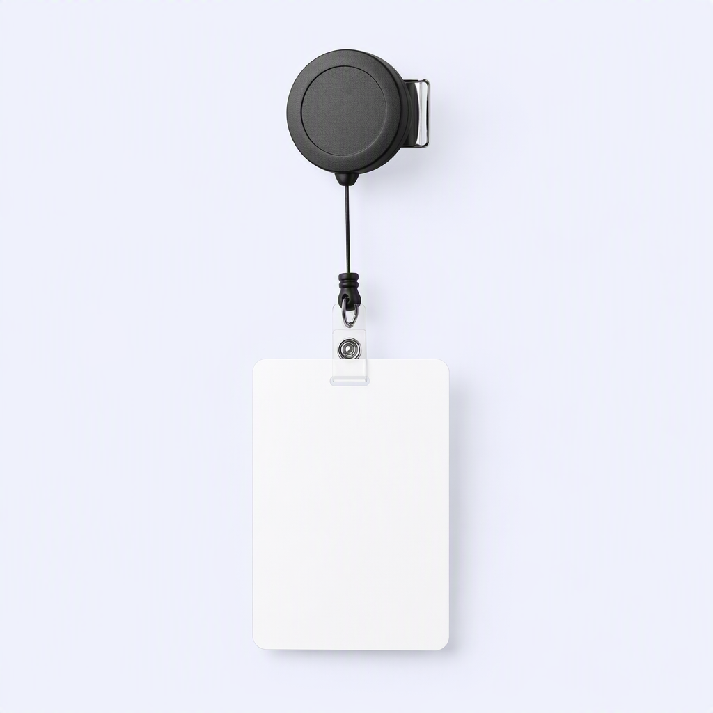 Custom Minimalist Badge Reel - Retractable ID Holder with Spring-Loaded Clip