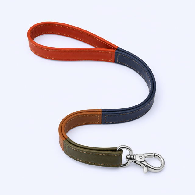 Custom Multicolor Patchwork Leather Wristlet Keychain - Personalized Bulk Gift