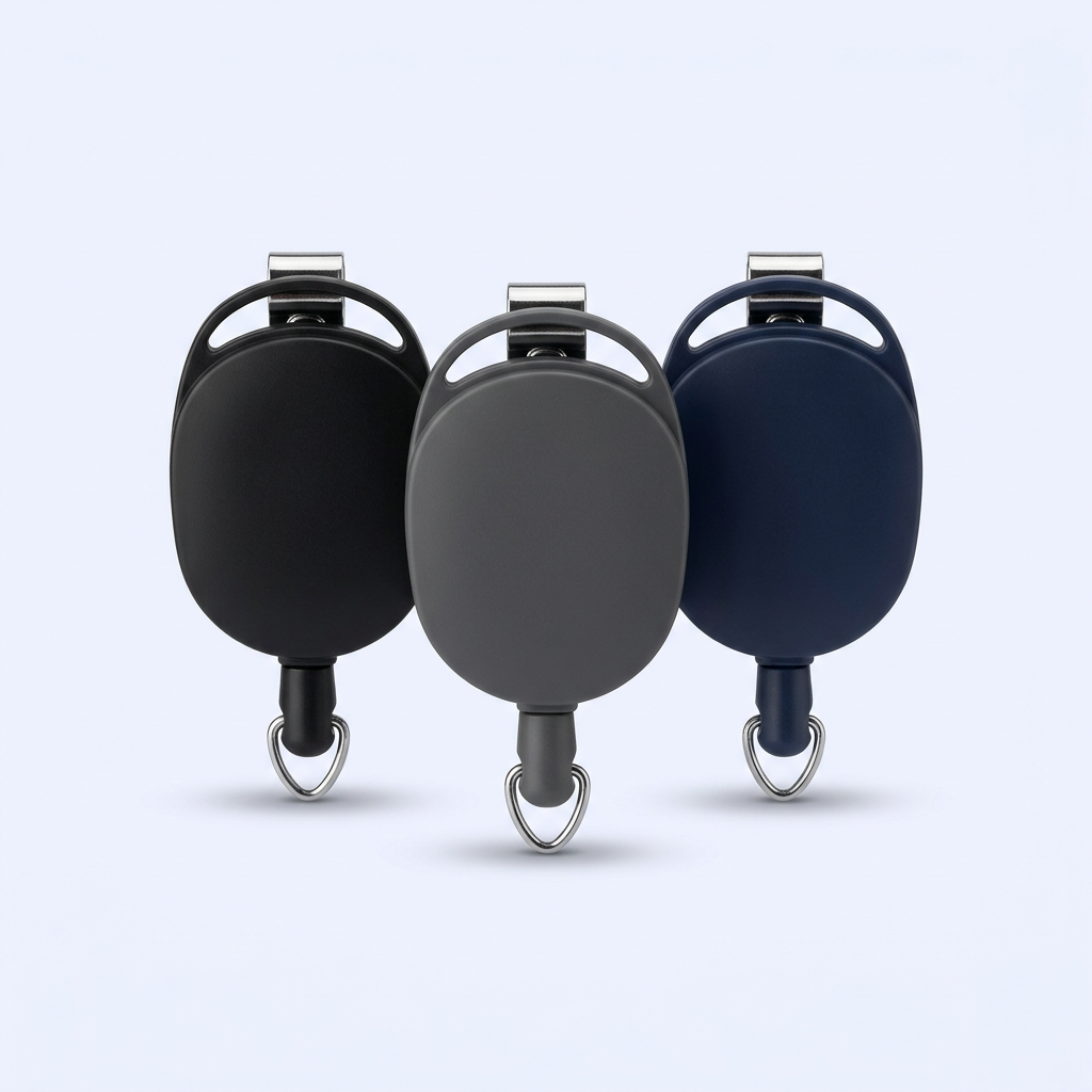 Custom Minimalist Badge Reel - Retractable ID Holder with Spring-Loaded Clip