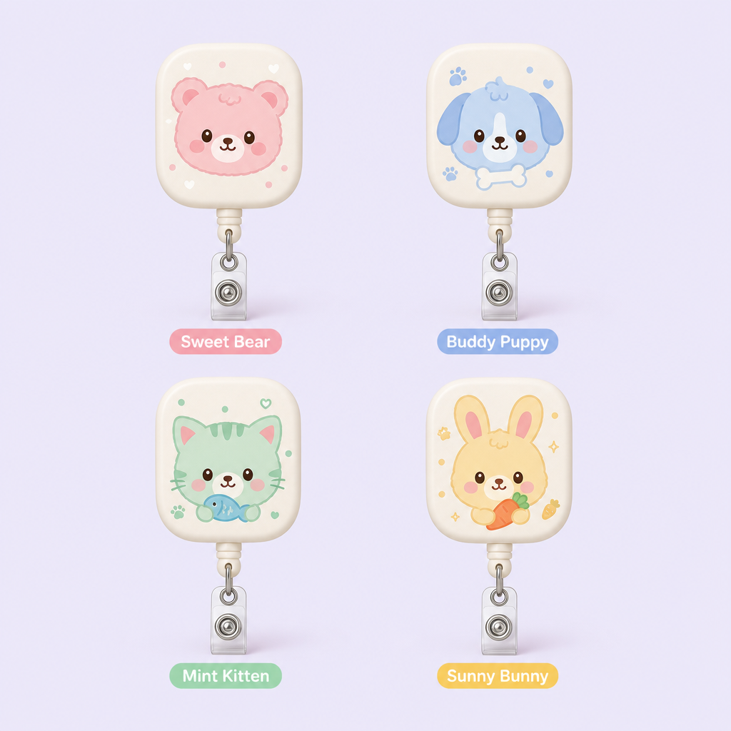 Custom Kawaii Cartoon Badge Reel - Cute Retractable ID Badge Holder