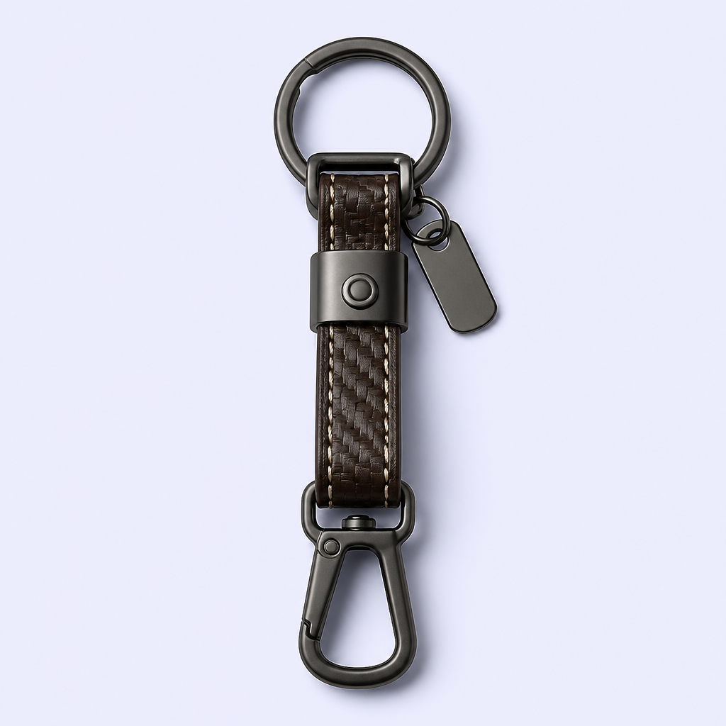 Custom Car Keychain - Personalized Leather Keychain for Men