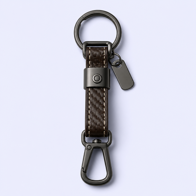 Custom Car Keychain - Personalized Leather Keychain for Men