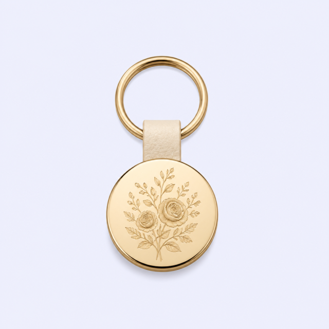 Custom Wedding Keepsake Keychain - Personalized Leather Bridal Favor