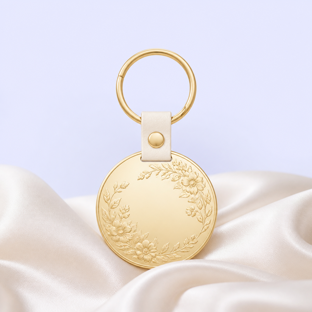 Custom Wedding Keepsake Keychain - Personalized Leather Bridal Favor