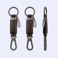 Custom Car Keychain - Personalized Leather Keychain for Men