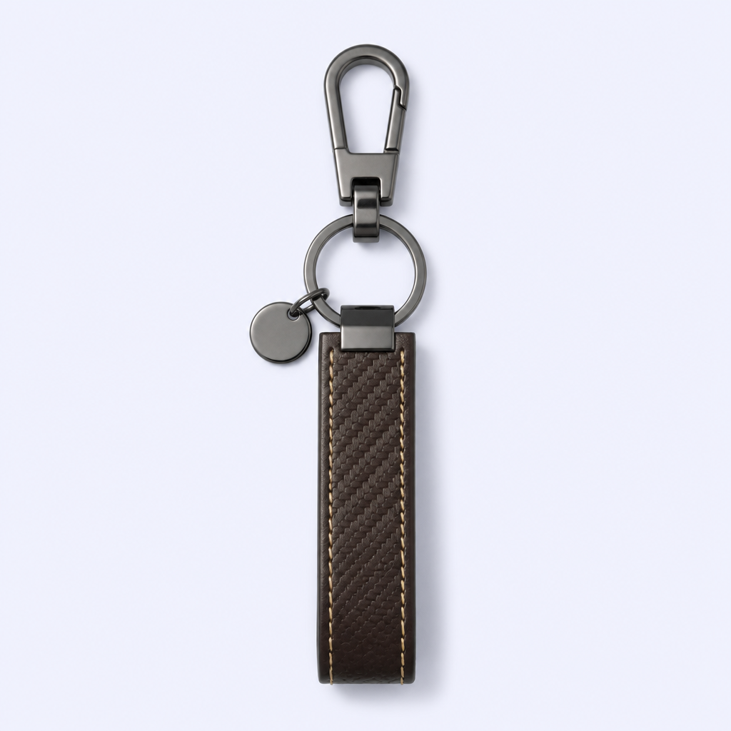 Custom Car Keychain - Personalized Leather Keychain for Men