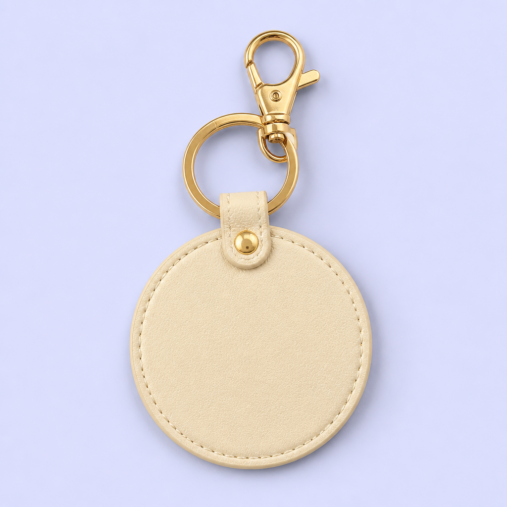 Custom Multicolor Flat Leather Tag Keychain - Bulk Personalized Key Fob Gift Set