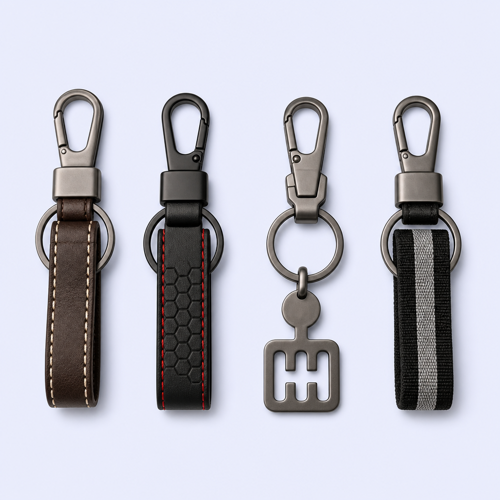 Custom Car Keychain - Personalized Leather Keychain for Men
