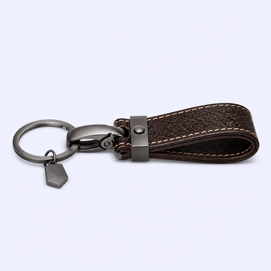 Custom Car Keychain - Personalized Leather Keychain for Men