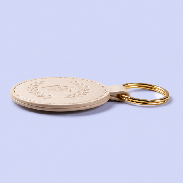 Custom Multicolor Flat Leather Tag Keychain - Bulk Personalized Key Fob Gift Set