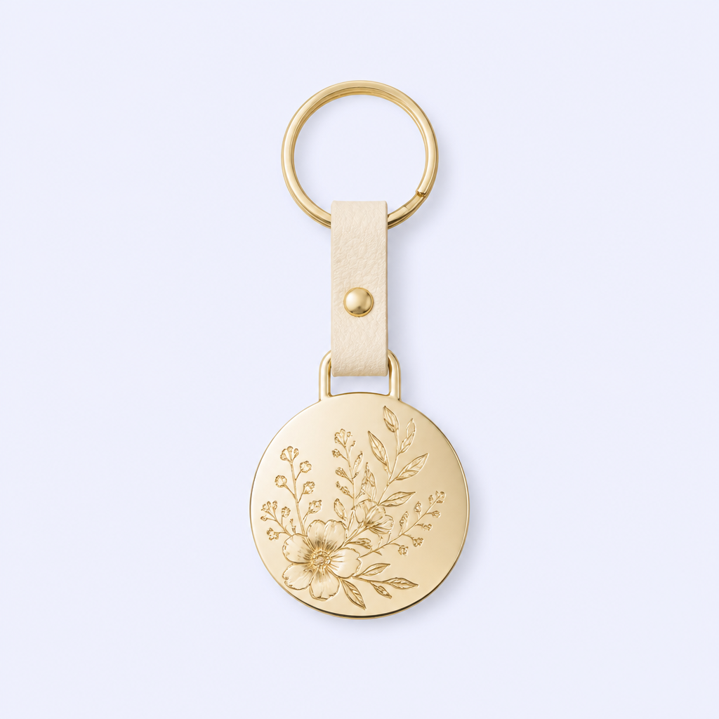 Custom Wedding Keepsake Keychain - Personalized Leather Bridal Favor
