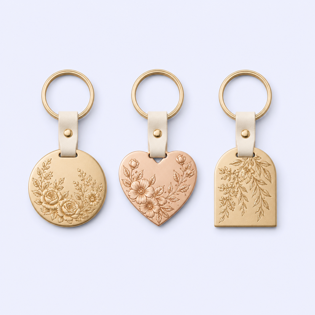 Custom Wedding Keepsake Keychain - Personalized Leather Bridal Favor
