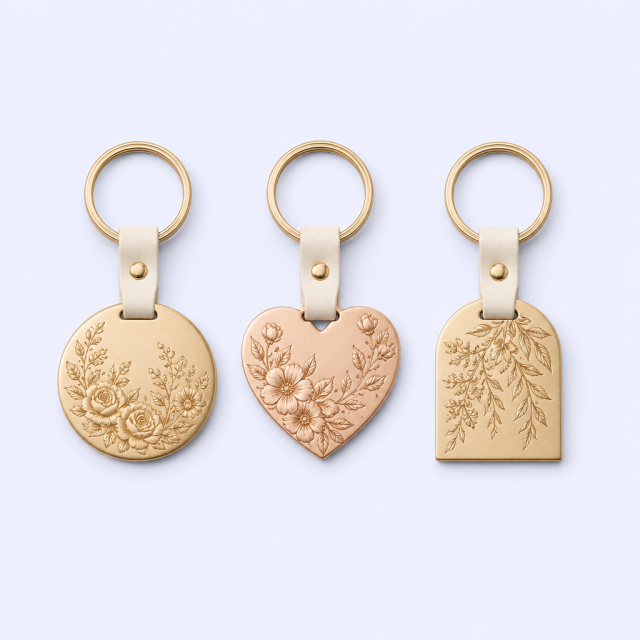 Custom Wedding Keepsake Keychain - Personalized Leather Bridal Favor