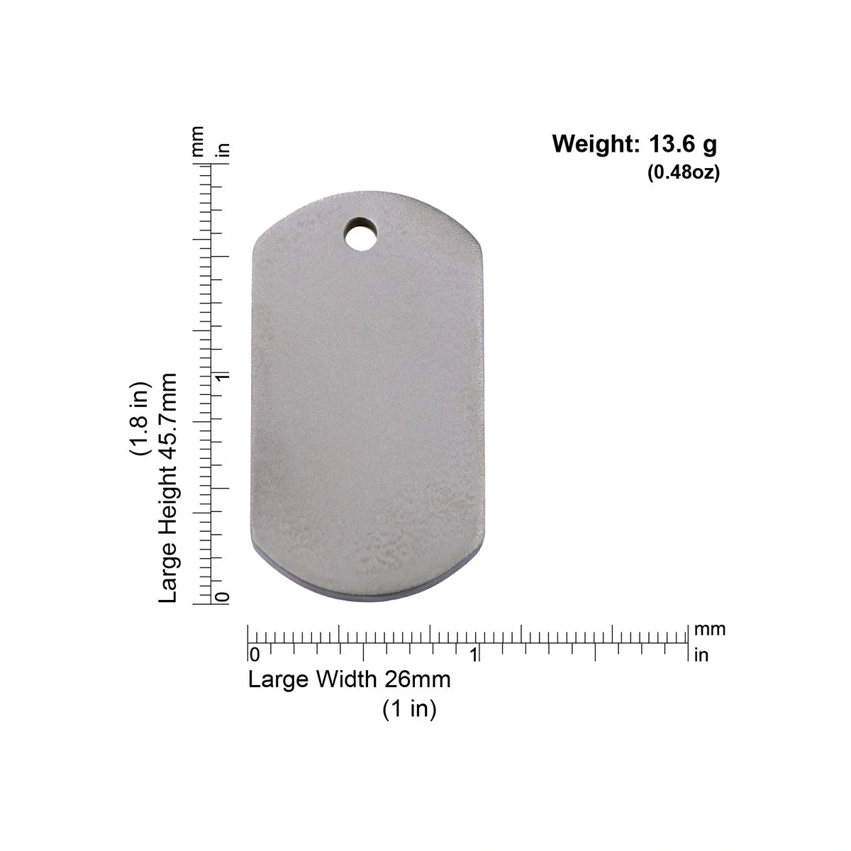 Custom Metal Pet ID Tag Rectangle - Engraved Name & QR Dog Tag