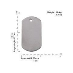 Custom Metal Pet ID Tag Rectangle - Engraved Name & QR Dog Tag