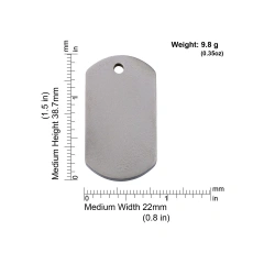 Custom Metal Pet ID Tag Rectangle - Engraved Name & QR Dog Tag
