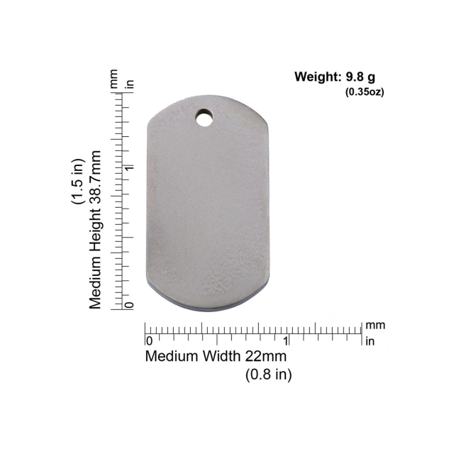 Custom Metal Pet ID Tag Rectangle - Engraved Name & QR Dog Tag