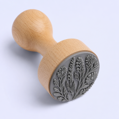 Custom Journal Rubber Stamp - Personalized Wooden Hand Stamp with Cute, Floral and Word Patterns - STANDARD GIFTS